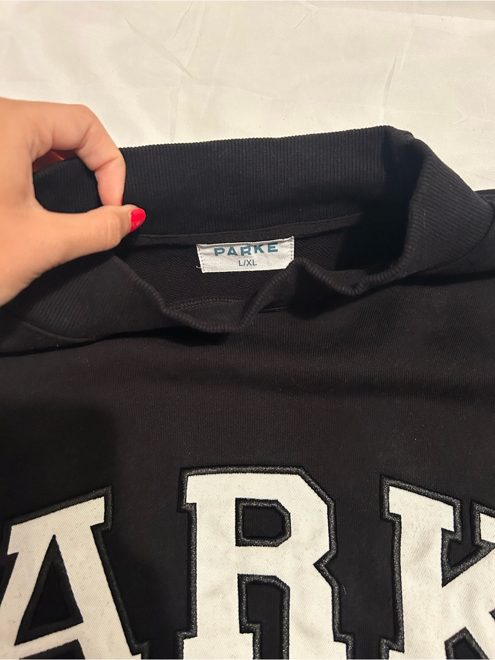 Parker Black Sweatshirt with White Appliqué Letters - Picture 2 of 2